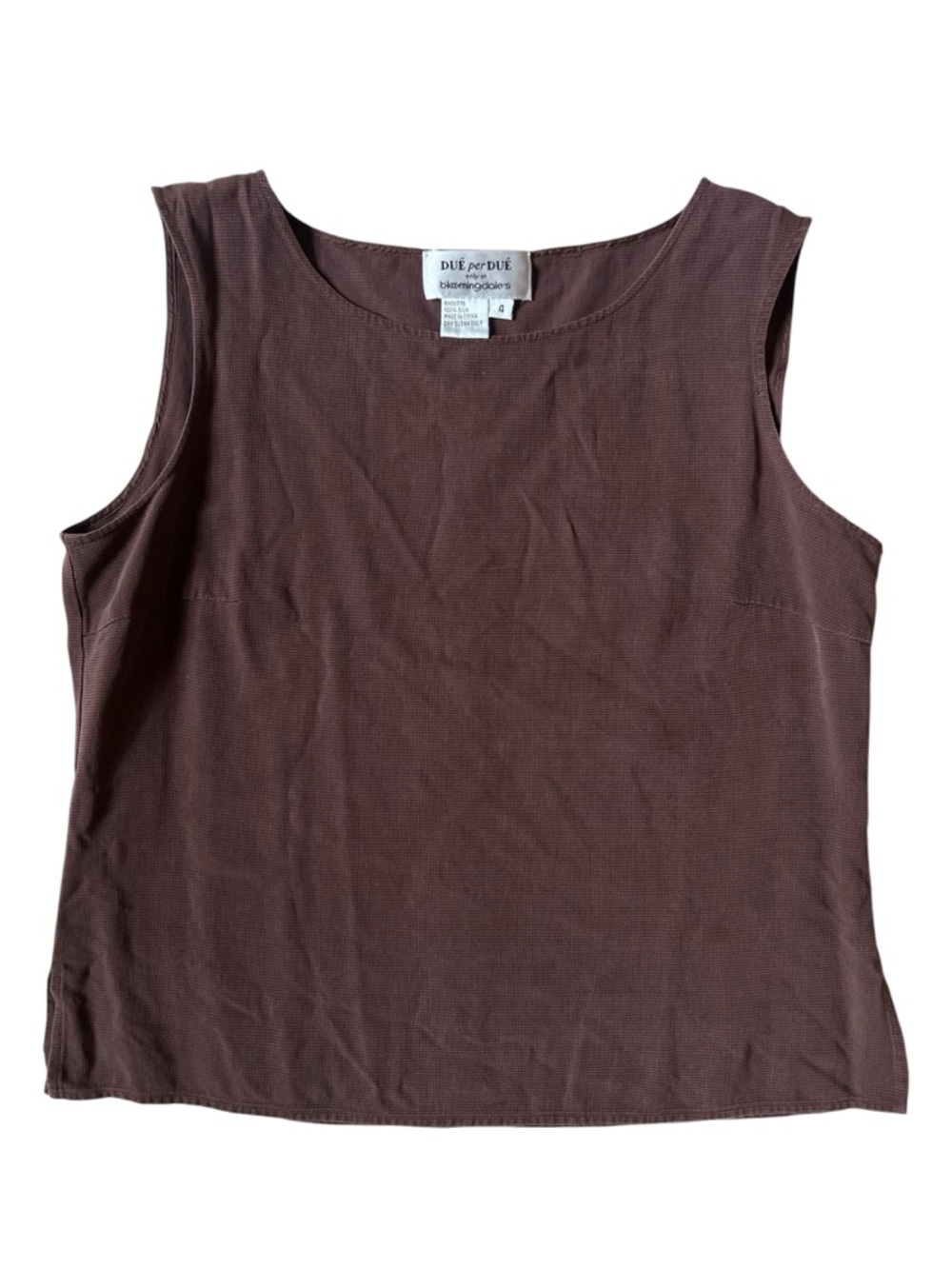 VINTAGE DUE per DUE 100% Silk Tank Top